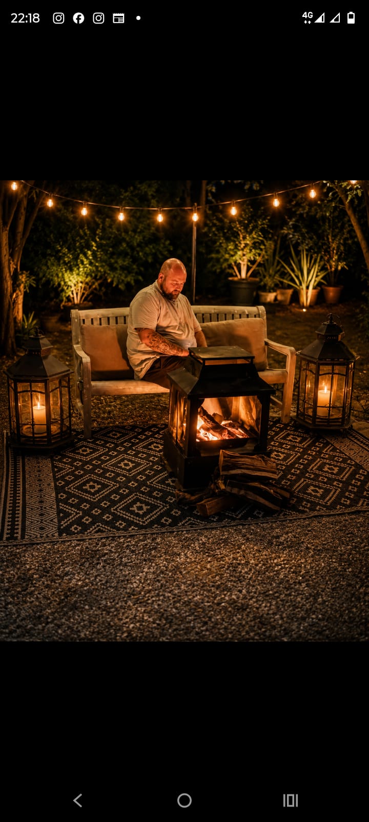Evening fire pit