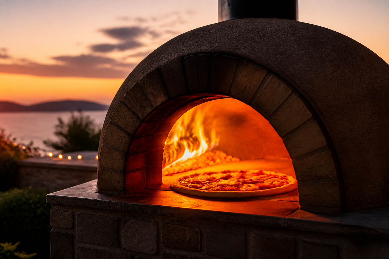 Wood-fired pizza oven